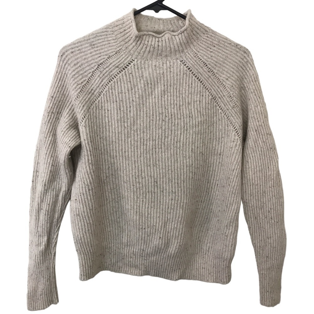 J. Crew beige knit wool nylon blend long sleeve top